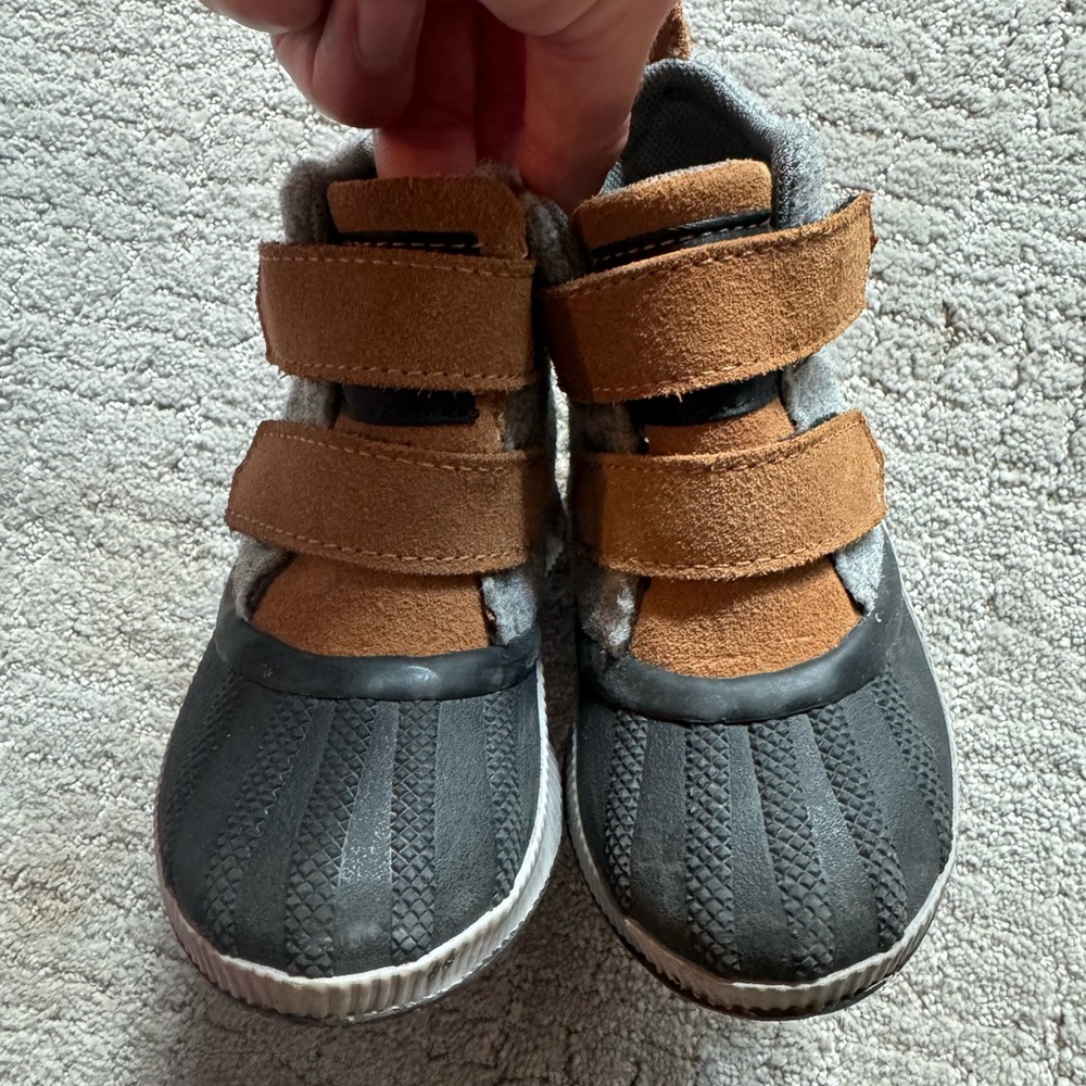 Sorel Kids Brown and Gray Hook-and-Loop Boots